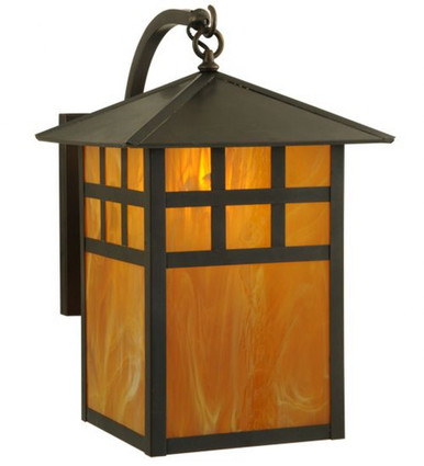 Seneca Window Pane 1 Light Curved Arm Wall Sconce 20 x 13.5 Inch by Meyda - 141245