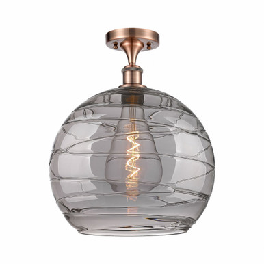 Athens Deco Swirl 1 Light Semi Flush Mount 16.38 X 13.75 by Innovations - 516-1C-AC-G1213-14SM
