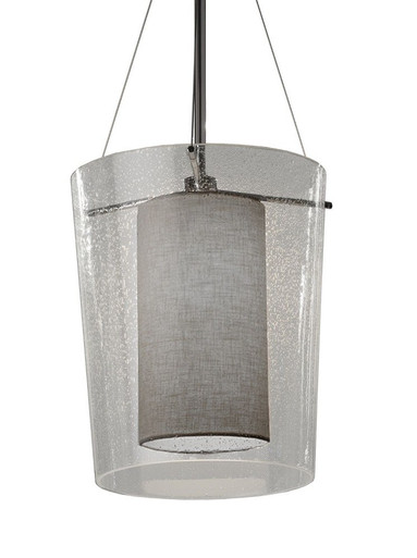 Textile Amani 1 Light Medium Pendant by Justice Design - FAB-8010-GRAY