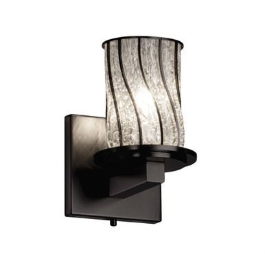 Wire Glass Dakota 1 Swirl with Clear Bubble Wall Sconce by Justice Design - WGL-8771-10-SWCB