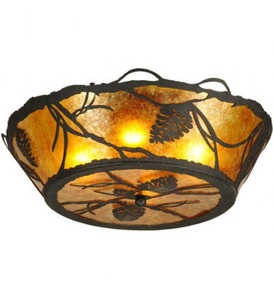 Whispering Pines 4 Light Flush Mount 8.5 x 24 In by Meyda Tiffany - 135923