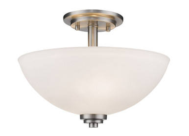 Ashton 3 Light 15.75 Inch Wide Semi Flush Mount by Z-Lite 443SF-BN - 443SF-BN