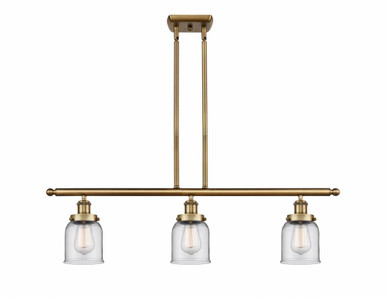 Bell 3 Light Stem hung Island 10 Inch Tall and 36 Inch Wide by Innovations - 916-3I-BB-G52