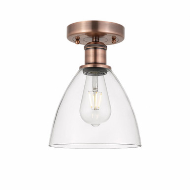 Bristol 1 Light Glass Semi Flush Mount 11.5 X 7.5 Inch Wide by Innovations - 616-1F-AC-GBD-752