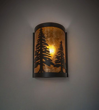 Tall Pines One Light Wall Sconce 12 x 8 Inches by Meyda Tiffany - 270072