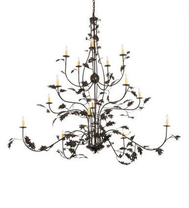 Oak Leaf 15 Light Chandelier 72 x 72 Inch by Meyda Tiffany 218561 - 218561