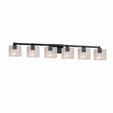 Fusion Regency 6 Light Seed Glass Vanity Light by Justice Design - FSN-8436-55-SEED