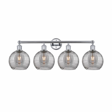 Athens Deco Swirl 4 Light Bath Vanity 12.13 X 35 Inch Wide by Innovations - 616-4W-PC-G1213-8SM