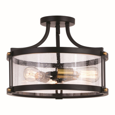 Holbrook 3 Light 6.5 Inch Wide Semi Flush Mount by Vaxcel - C0175