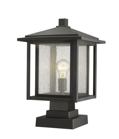 Aspen 1 Light Outdoor Square Pier Mount Lantern 11 x 17.5 Inches by Z-Lite - 554PH