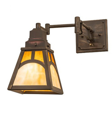 Mission Hill Top 1 Light Wall Sconce 12.5 x 14 Inches by Meyda Tiffany - 256703