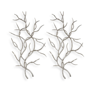 Silver Branches 36.63 Inch Wall Art (Set of 2) by Uttermost - 04053