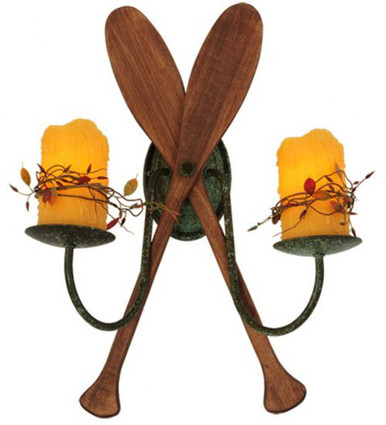 Paddle 2 Light Wall Sconce 16 x 15 Inches by Meyda Tiffany - 26948