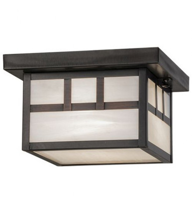 Hyde Park Double Bar Mission 1 Bulb Square Flush Mount 6 x 14 Inch by Meyda - 51890