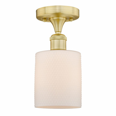 Cobbleskill 1 Light Semi Flush Mount 11 Inch and 5 Inch Wide by Innovations - 616-1F-SG-G111