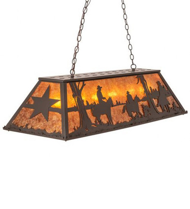Ranch and Star 6 Light Oblong Pendant 22 x 17.5 Inches by Meyda Tiffany - 241153