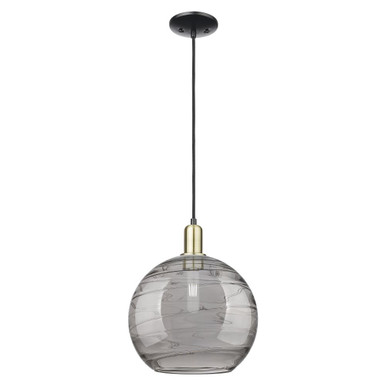 Athens Deco Swirl 1 Light Cord Hung Mini Pendant 14.2 X 12 by Innovations - 716-1P-BAB-G1213-12SM