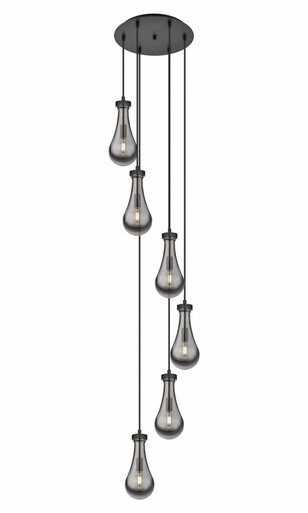 Owego 6 Light 5" Multi Pendant 85.5 Inch X 15.63 Inch Wide by Innovations - 116-451-1P-BK-G451-5SM