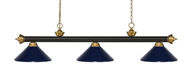 Riviera 3 Light Island/Billiard 16 x 16 Inch by Z-Lite 200-3BRZ+SG-MNB - 200-3BRZ+SG-MNB