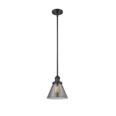 Cone 1 Light Stem Hung Mini Pendant 10 Inch and 8 Inch Wide by Innovations - 201S-BK-G43