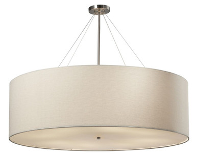 Textile Classic 8 Light Whte Oversized Drum Pendant by Justice Design - FAB-9597-WHTE