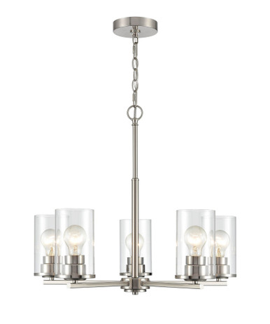 Verlana 5 Light Chandelier 21.25 Inch Tall and 24 Inch Wide by Millennium - 2715-BN