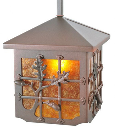 Oak Leaf & Acorn 1 Light Square Pendant 18 x 17 Inches by Meyda Tiffany - 108511