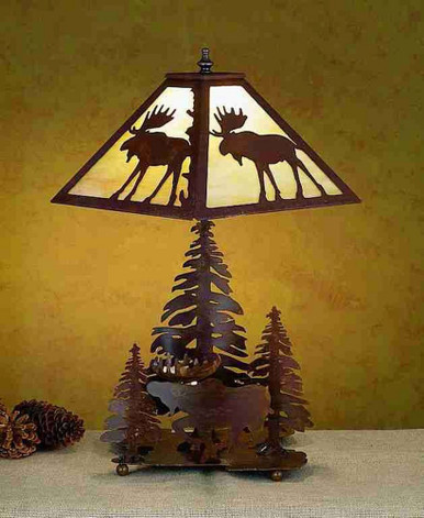Moose on the Loose 1 Light Table Lamp 21 x 16 Inch by Meyda Tiffany 32524 - 32524