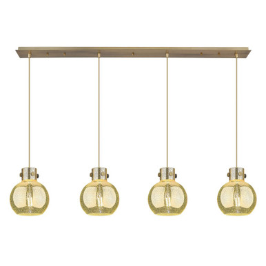 Newton Sphere 4 Light Cord Hung Linear Pendant 9.13 X 51.75 by Innovations - 124-410-1PS-BB-G410-8ME