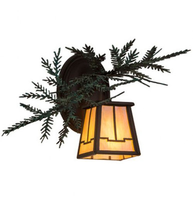 Pine Branch Valley View 1 Light Right Wall Sconce 9.5 x 16 In by Meyda - 182275