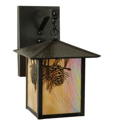 Seneca Winter Pine 1 Light Straight Arm Wall Sconce 14 x 9 Inch by Meyda - 55132