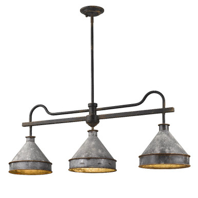 Jasper 3 Light Oversized Linear Pendant by Golden - 0877-LP ABI-GV