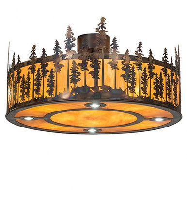 Personalized Adirondack Bank 96W 8 LED Pendant 18 x 36 Inch by Meyda - 265345