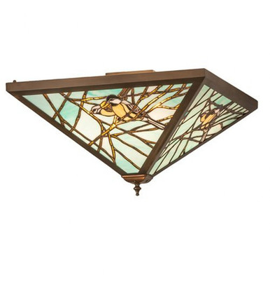 Backyard Friends 4 Light Flush Mount 12.5 x 29.75 In by Meyda Tiffany - 250387