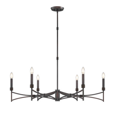 Gardner 6 Light Chandelier 5 Inch Tall and 40 Inch Wide by Savoy House - 1-8166-6-26