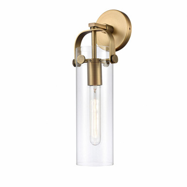 Pilaster 1 Light Glass Wall Sconce 17 Inch and 4.5 Inch Wide by Innovations - 413-1W-BB-G413-1W-4CL