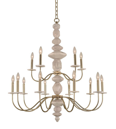 Carrara 15 Light Oversized 2 Tier Chandelier by Kalco - 304852CG