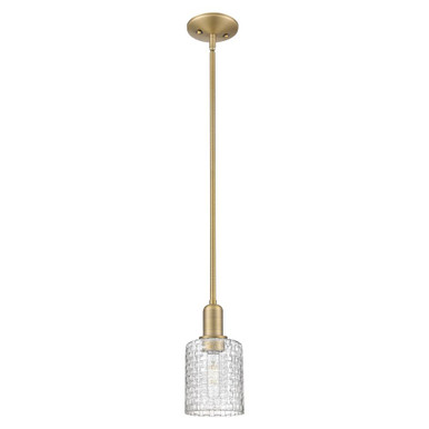 Cobbleskill 1 Light Basketweave Stem Hung Mini Pendant by Innovations - 716-1S-G112C-5