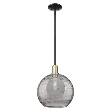 Athens Deco Swirl 1 Light Stem Hung Mini Pendant 14 X 12 by Innovations - 716-1S-BAB-G1213-12SM