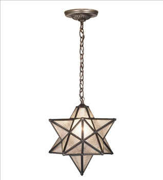 Moravian Star Beige Iridescent 1 Light Medium Pendant by Meyda Tiffany - 1213-12P