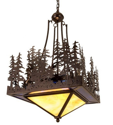 Pine Lake 4 Light Inverted Pendant 43 x 28 Inches by Meyda Tiffany - 200519