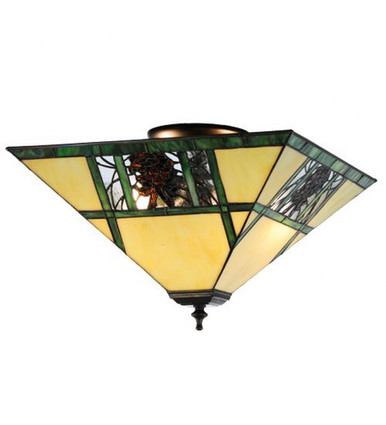 Pinecone Ridge 2 Light 20 Inch Wide Semi Flush Mount by Meyda Tiffany - 144217