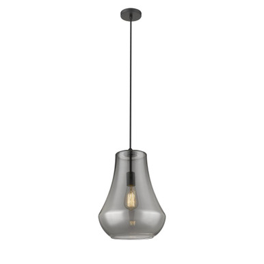 Fairfield 100W 1 LED Cord Hung Mini Pendant 16 and 11.75 by Innovations - 491-1P-BK-G573-12-LED