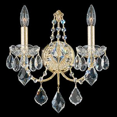 Century 2 Light Candle Style Crystal Wall Sconce by Schonbek - 1702