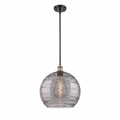 Athens Deco Swirl 1 Light Stem Hung Mini Pendant 14.63X13.75 by Innovations - 516-1S-BAB-G1213-14SM