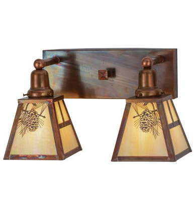 Winter Pine 2 Light Bath Vanity 10.5 x 17.5 Inches by Meyda Tiffany - 150764