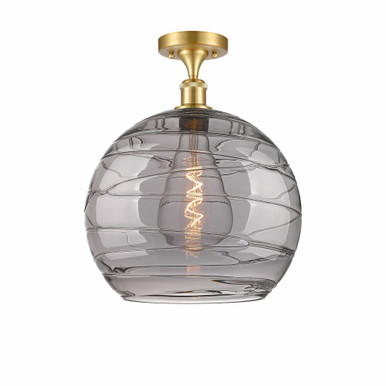 Athens Deco Swirl 1 Light Semi Flush Mount 16.38 X 13.75 by Innovations - 516-1C-SG-G1213-14SM