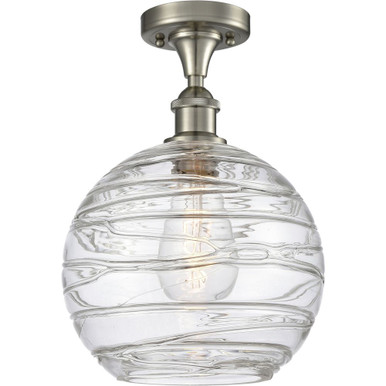 Athens Deco Swirl 1Light Semi Flush Mount 13.63 InchX10 Inch by Innovations - 616-1F-G1213-10