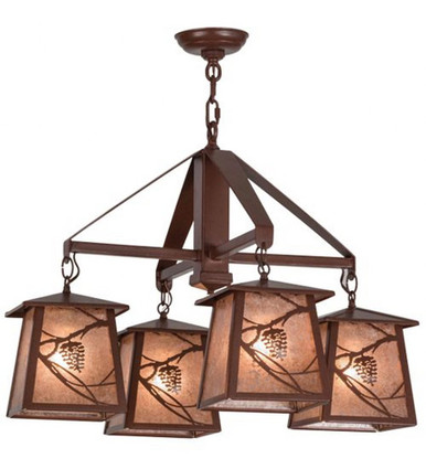 Whispering Pines 4 Light Chandelier 25 x 28 Inches by Meyda Tiffany - 155512