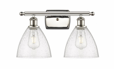 Bristol Glass 2 Light Industrial Vanity Light by Innovations - 516-2W-PN-GBD-754